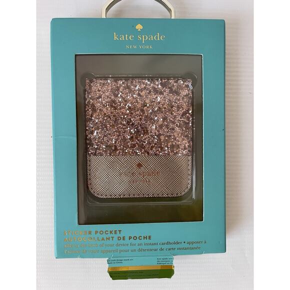 Kate Spade New York Rose Gold Sticker Pocket Smartphone Card Holder NIB - Picture 1 of 5